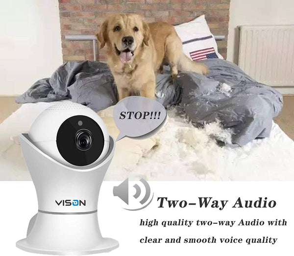 FullHD 1080p WiFi Home Security Camera Pet Camera Wireless IP Indoor Surveillance System Pan/Tilt/Zoom with 2 Way Audio Night Vision Motion Detection Remote Baby Monitor iOS/Android