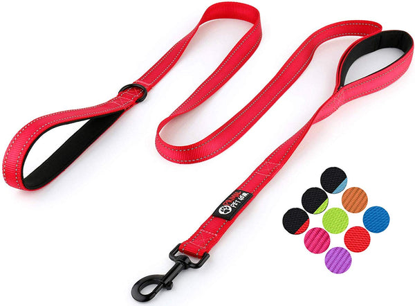 Primal Pet Gear Dog Leash 6ft Long - New Stronger Clip - Traffic Padded Two Handle - Heavy Duty - Double Handles Lead for Control Safety Training - Leashes for Large Dogs or Medium Dogs