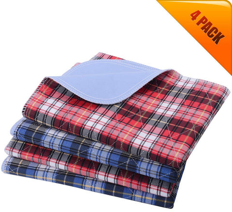 KOOLTAIL Washable Pee Pads for Dogs - Waterproof Dog Mat Non-Slip Plaid Puppy Potty Training Pads, Reusable Whelping Pads Blue & Red