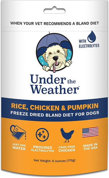 Under the Weather Pets | Easy to Digest Bland Dog Food Diet, Sick Dogs Sensitive Stomachs - Electrolytes - Gluten Free, All Natural, Freeze Dried 100% Human Grade Meat