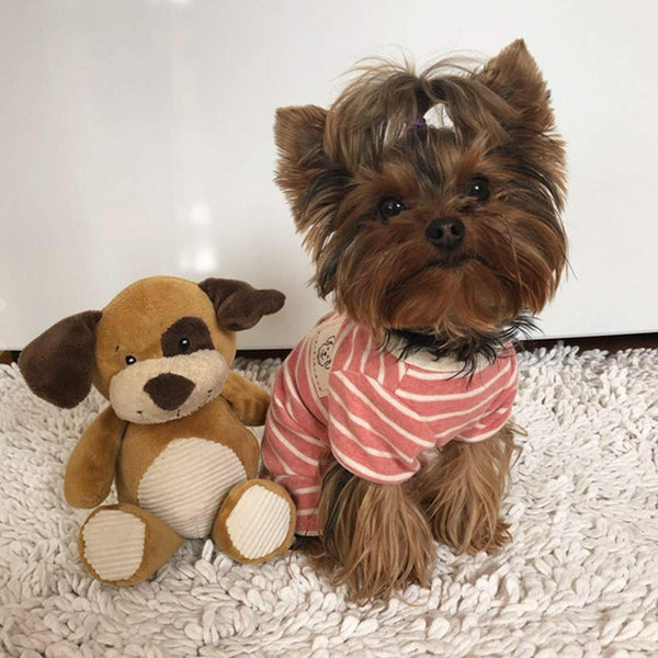 TONY HOBY Female\/Male Pet Dog Pajamas Stripes 4 Legged Dog pjs Jumpsuit Soft Cotton Dog Clothes