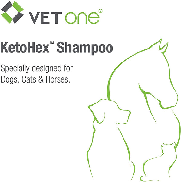 vetone - KetoHex Antifungal & Antibacterial Veterinary Formulated Shampoo for Dogs, Cats, Horses, 16 oz