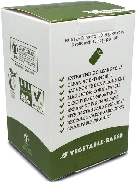 Biodegradable Poop Bags | Dog Waste Bags, Unscented, Vegetable-Based & Eco-Friendly, Premium Thickness & Leak Proof, Easy Detach & Open, Supports Rescues