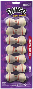 Dingo Mini Bones, Rawhide Chews for Dogs, Non-China Rawhides, Made with Real Chicken