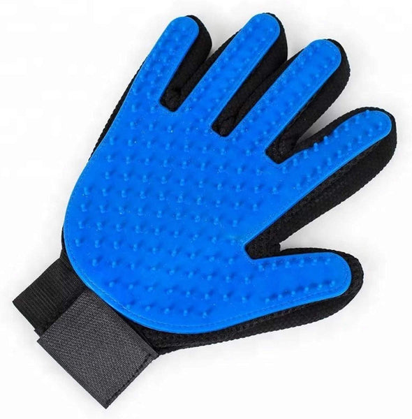 Luxe & Fur Pet Grooming Glove [Upgraded Version] - Blue Gentle Deshedding Pet Hair Remover. Cat Brush and Dog Brush for Shedding. Right Handed Blue Dog Grooming and Cat Grooming Glove.