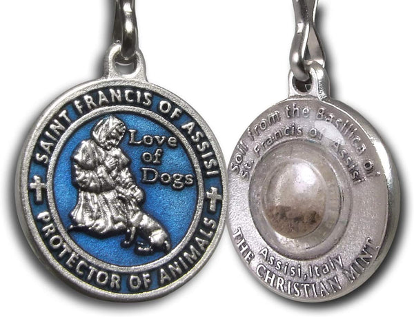 The Christian Mint, LLC St. Francis of Assisi Enameled Pet Medal with Capsule of Assisi Soil (1-Inch Diameter)