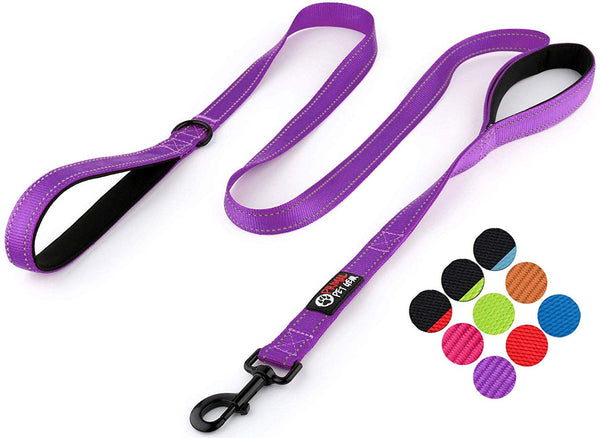 Primal Pet Gear Dog Leash 6ft Long - New Stronger Clip - Traffic Padded Two Handle - Heavy Duty - Double Handles Lead for Control Safety Training - Leashes for Large Dogs or Medium Dogs