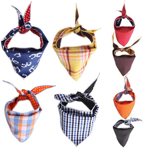 Tail Trends 4 Pack Pet Dog Bandanas Triangle Bib Scarf Assortment of Designs Available - 100% Cotton