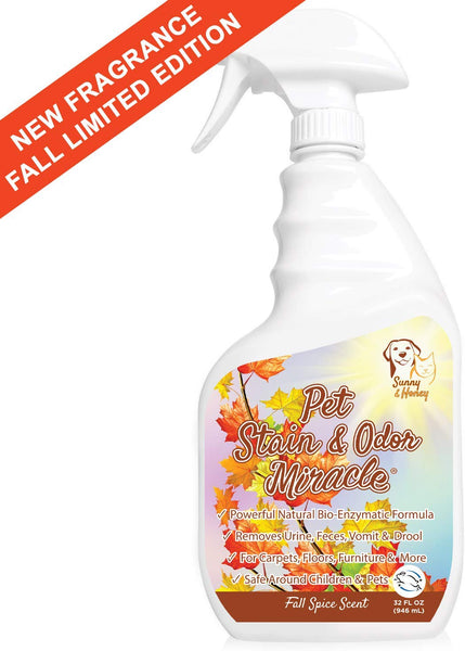 Pet Stain & Odor Remover, Enzyme Cleaner, Odor Eliminator, Best Carpet Stain Remover, Pet Odor Eliminator, Stain Remover, Odor Neutralizer, Cat Urine Smell - Cleaner - Eliminator, Sunny and Honey, 1 Gallon
