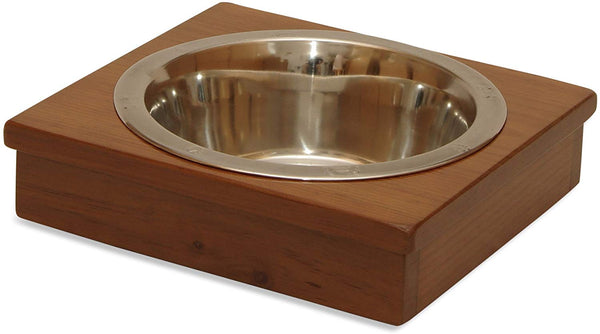 Raised Dog Single or Double Bowls - Solid Wood Cat and Dog Bowl Stands, NO ASSEMBLY REQUIRED! Stainless Steel Bowl(s) Large, Medium, and Universal Sizes - Eco-Friendly and Non-Toxic - Made in the USA