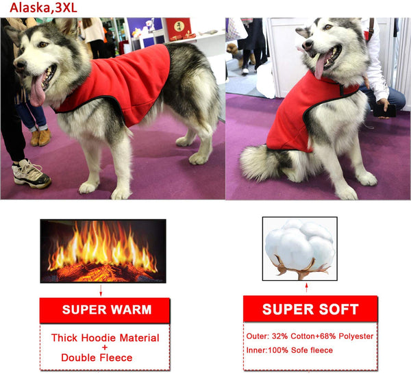 Dog Winter Coat Warm Reflective Reversible Soft Jacket for Small Medium Large Dogs