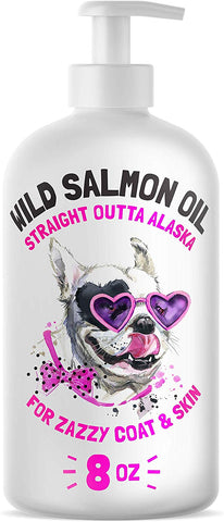 LEGITPET Wild Alaskan Salmon Oil for Dogs & Cats - Pure Fish Omega 3 6 9 Liquid Fatty Acids - Skin & Coat Supplement - Supports Joint Function, Immune & Heart Health 32 oz