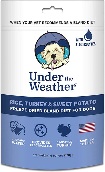 Under the Weather Pets | Easy to Digest Bland Dog Food Diet, Sick Dogs Sensitive Stomachs - Electrolytes - Gluten Free, All Natural, Freeze Dried 100% Human Grade Meat