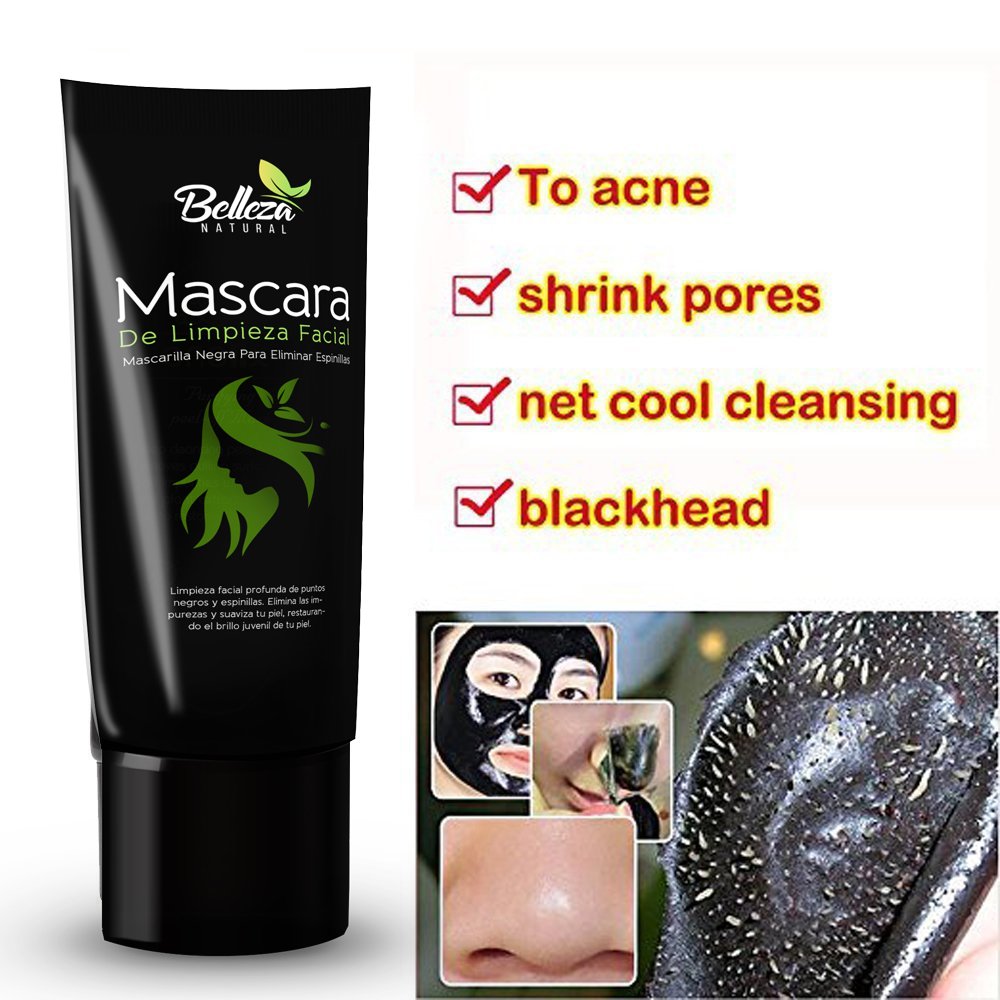  Máscara de limpieza facial profunda para quitar espinillas –  Mascarilla negra de purificación – Máscara facial de barro para la cara. :  Belleza y Cuidado Personal