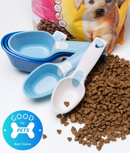 Petfactors Set of Five Pet Food Scoop, Plastic, Measuring Cups, for Dog, Cat and Bird Food