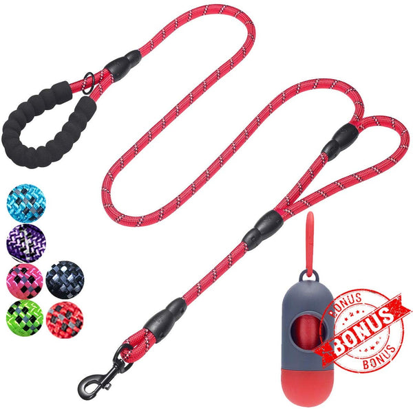 tobeDRI Heavy Duty Dog Leash - 2 Padded Handles, 6 feet Long - Dog Training Walking Leashes for Medium Large Dogs