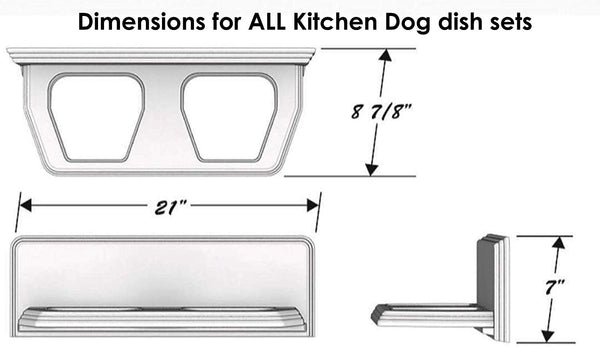 Kitchen Dog Wall Mounted Pet Dish Sets - Elevated Dog & Cat Feeders - Easy to Install and Remove - Customized for Any Size Pet - BPA Free Material - Dishwasher Safe