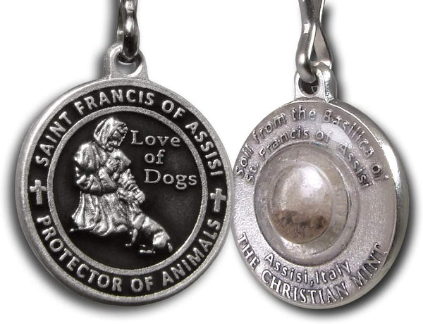 The Christian Mint, LLC St. Francis of Assisi Enameled Pet Medal with Capsule of Assisi Soil (1-Inch Diameter)