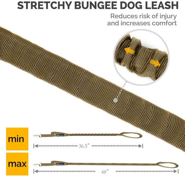 OutdoorMaster Bungee Dog Leash, Improved Dog Safety & Comfort