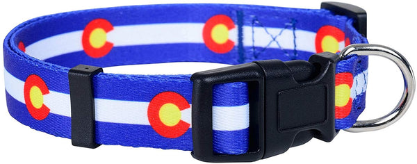 Native Pup Colorado State Flag Dog Collar