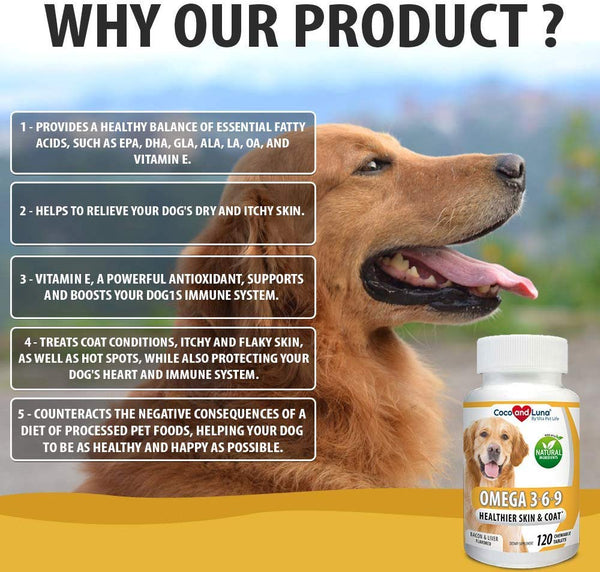 Vita Pet Life Omega 3 for Dogs, Fish Oil, Flaxseed Oil, Antioxidant, DHA EPA Fatty Acids, Brain Health, Shiny Coat, Itchy Skin Relief, Dry Skin, Immune System Support, Anti Inflammatory, 100% Natural