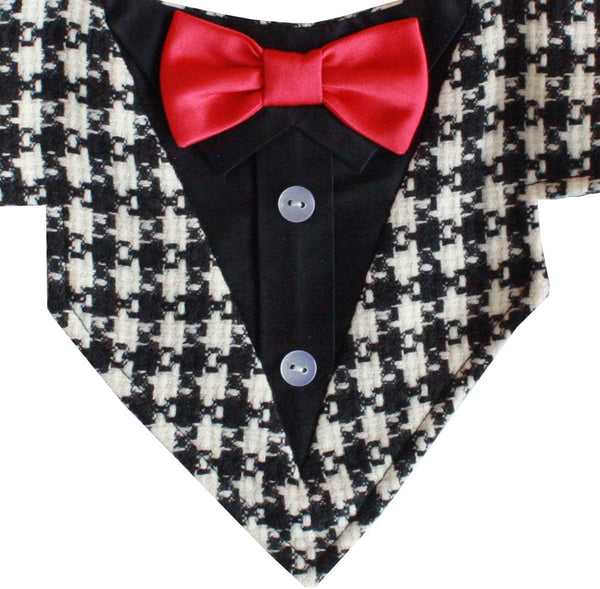 Tail Trends Formal Dog Tuxedo Dog Wedding Bandana with Bow Tie and Neck Tie Designs for Special Occasions