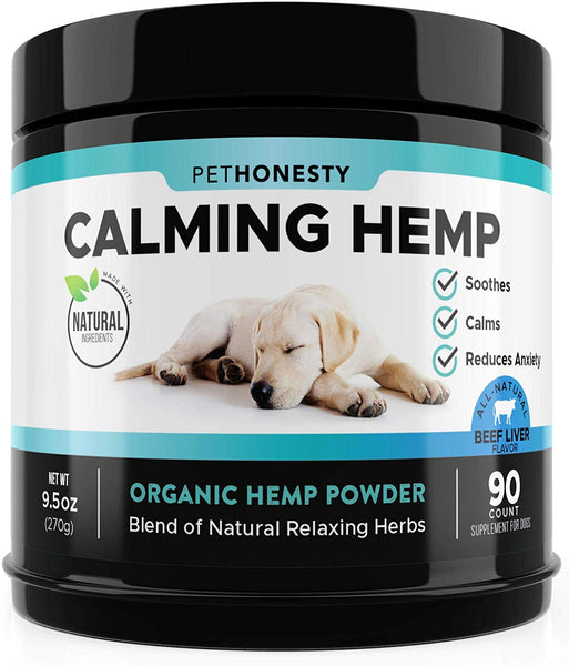 PetHonesty Hemp Calming Treats for Dogs - All-Natural Soothing Snacks with Hemp + Valerian Root, Stress & Dog Anxiety Relief - Aids with Thunder, Fireworks, Chewing & Barking