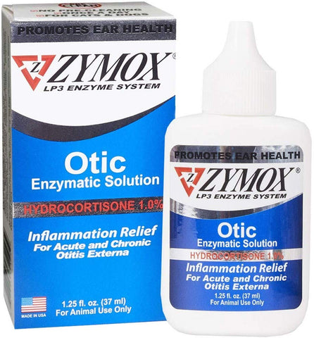 Pet King Brands 2 Pack Zymox Otic with 1.0 Hydrocortisone 1.25 Oz Bottle