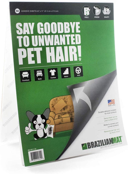 BrazilianMat Dog, Cat Hair Remover Sheets - Pet Hair, Lint, Glitter and Pet Fur Removal Tool for Furniture, Clothing, and Car Interiors