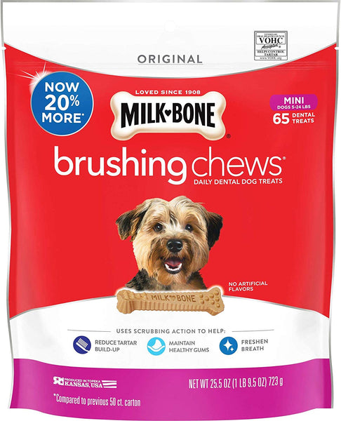 Milk-Bone Original Brushing Chews Daily Dental Dog Treats, Reduce Tartar Build-up, Maintain Healthy Gums