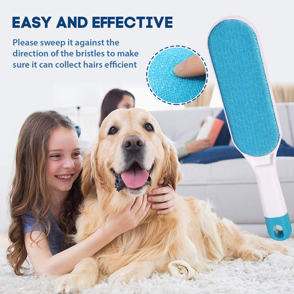 Brellavi Pet Hair Remover Brush with Self-Cleaning Base, Double-Sided Pet Hair Remover Brush, Best Pet Hair Remover Brush for Removing Pet Hair