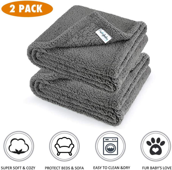 Premium Fluffy Fleece Dog Blanket, Soft and Warm Pet Throw for Dogs & Cats