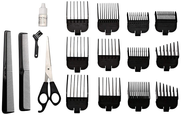 Kit Para Cortar El Cabello De 20 Piezas - Incluye Máquina, Peines Guía, Tijeras, Estuche Y Más