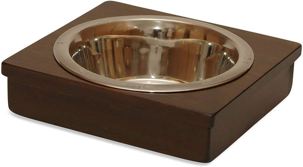 Raised Dog Single or Double Bowls - Solid Wood Cat and Dog Bowl Stands, NO ASSEMBLY REQUIRED! Stainless Steel Bowl(s) Large, Medium, and Universal Sizes - Eco-Friendly and Non-Toxic - Made in the USA