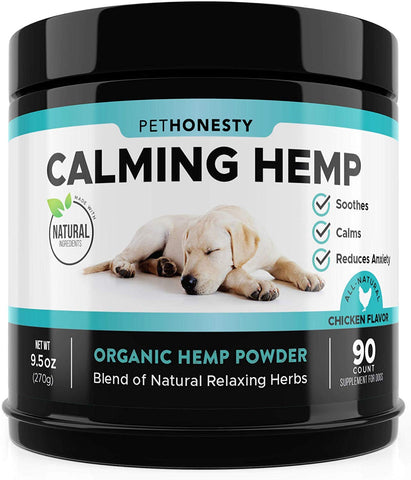 PetHonesty Hemp Calming Treats for Dogs - All-Natural Soothing Snacks with Hemp + Valerian Root, Stress & Dog Anxiety Relief - Aids with Thunder, Fireworks, Chewing & Barking