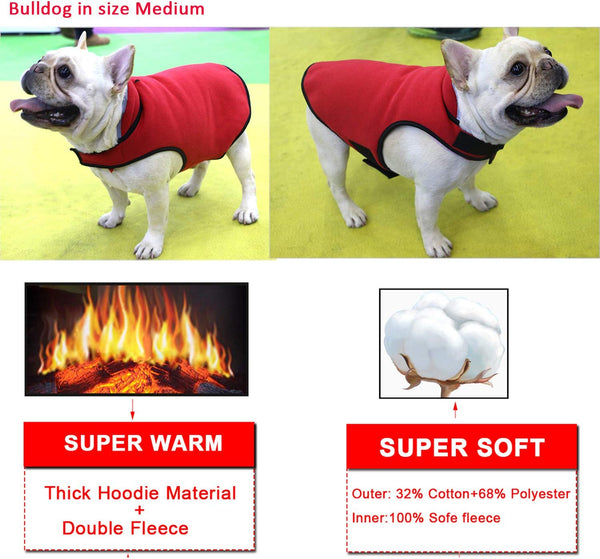 Dog Winter Coat Warm Reflective Reversible Soft Jacket for Small Medium Large Dogs