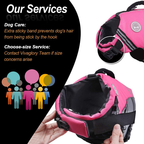 Vivaglory New Sports Style Ripstop Dog Life Jacket Safety Vest with Superior Buoyancy & Rescue Handle