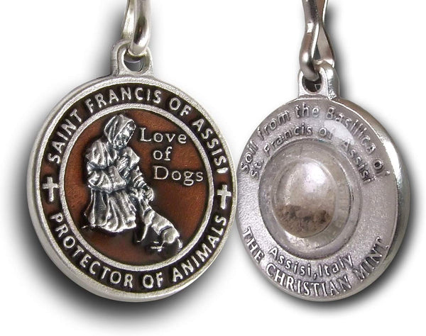 The Christian Mint, LLC St. Francis of Assisi Enameled Pet Medal with Capsule of Assisi Soil (1-Inch Diameter)