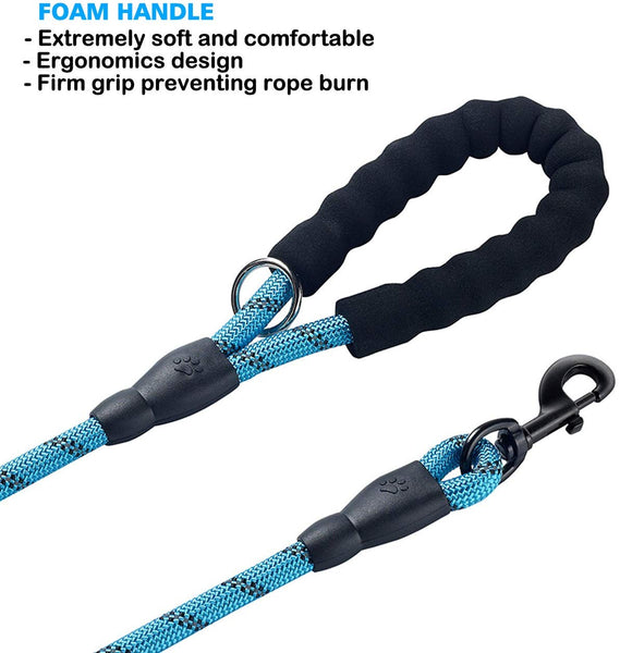 ladoogo 2 Pack 5 FT Heavy Duty Dog Leash with Comfortable Padded Handle Reflective Dog leashes for Medium Large Dogs