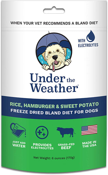 Under the Weather Pets | Easy to Digest Bland Dog Food Diet, Sick Dogs Sensitive Stomachs - Electrolytes - Gluten Free, All Natural, Freeze Dried 100% Human Grade Meat