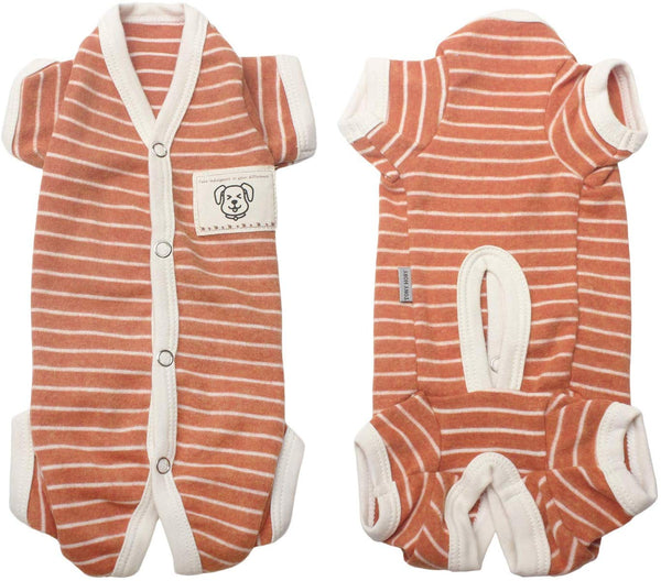 TONY HOBY Female\/Male Pet Dog Pajamas Stripes 4 Legged Dog pjs Jumpsuit Soft Cotton Dog Clothes