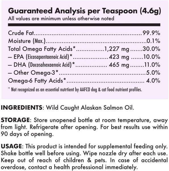 LEGITPET Wild Alaskan Salmon Oil for Dogs & Cats - Pure Fish Omega 3 6 9 Liquid Fatty Acids - Skin & Coat Supplement - Supports Joint Function, Immune & Heart Health 32 oz