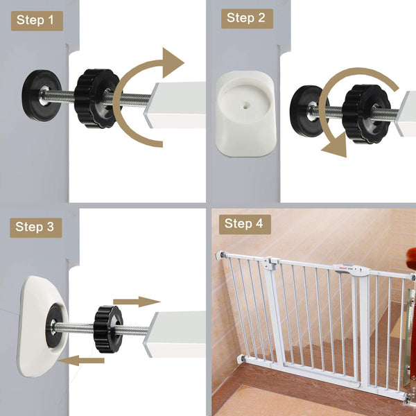 Vmaisi Baby Gate Wall Cup Protector Make Pressure Mounted Safety Gates More Stable - Wall Damage-Free - Fit for Doorway, Door Frame, Baseboard - Work on Dog & Pet Gates