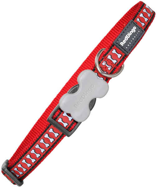 Red Dingo Reflective Dog Collar, Large