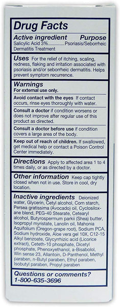 Crema Hidratante Para La Psoriasis Con Ácido Salicílico 3% - Alivia La Comezón Y Piel Escamosa - 3.5 Oz.