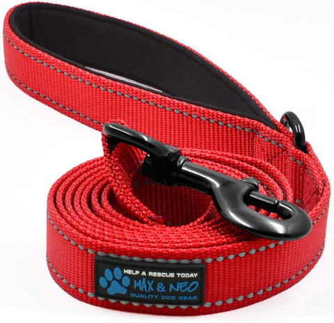 Max and Neo Reflective Nylon Dog Leash - We Donate a Leash to a Dog Rescue for Every Leash Sold
