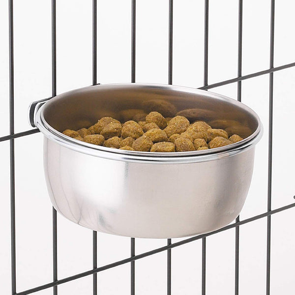 BWOGUE Bird Parrot Feeding Cups with Clamp Stainless Steel Food Water Bowls Dish Feeder for Cockatiel Conure Budgies Parakeet Parrot Macaw Small Animal Chinchilla