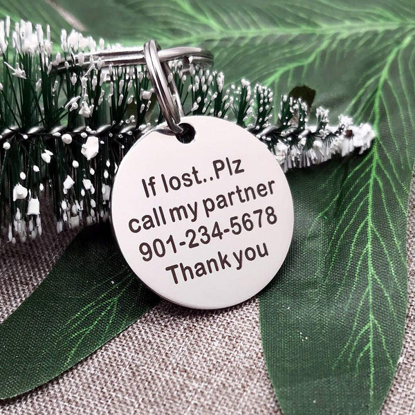 YiXiEr Cute Custom Pet ID Tags, Dog Tag and Cat Tag Personalized Engraved Double Sided - Round Stainless Steel