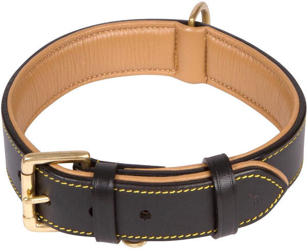 Soft Touch Collars Luxury Real Leather Padded Dog Collar