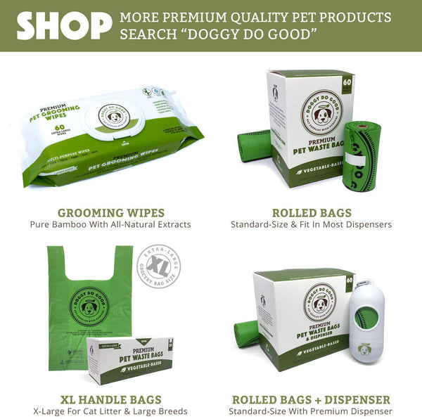 Biodegradable Poop Bags | Dog Waste Bags, Unscented with Easy-tie Handles, Vegetable-Based & Eco-Friendly, Premium Thickness & Leak Proof, Easy Open, Supports Rescues